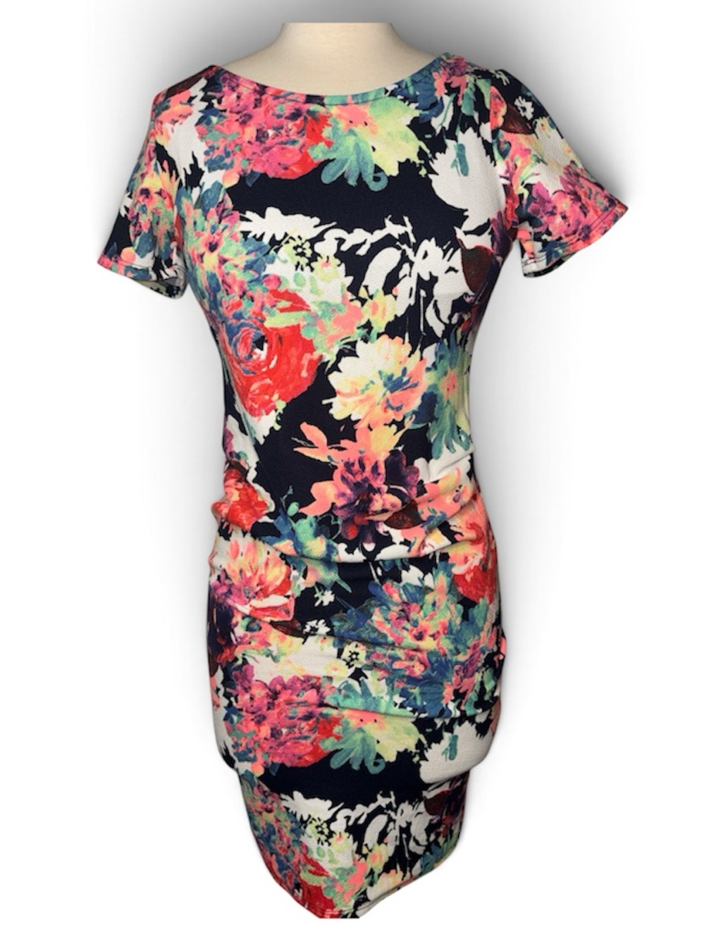 Pinkblush Floral Maternity Bodycon Dress - Multicolor size small - Picture 2 of 8